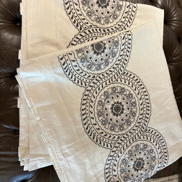 Pottery Barn Pair of linen/cotton blend blackout curtains w/embroidery - Picture 1 of 8